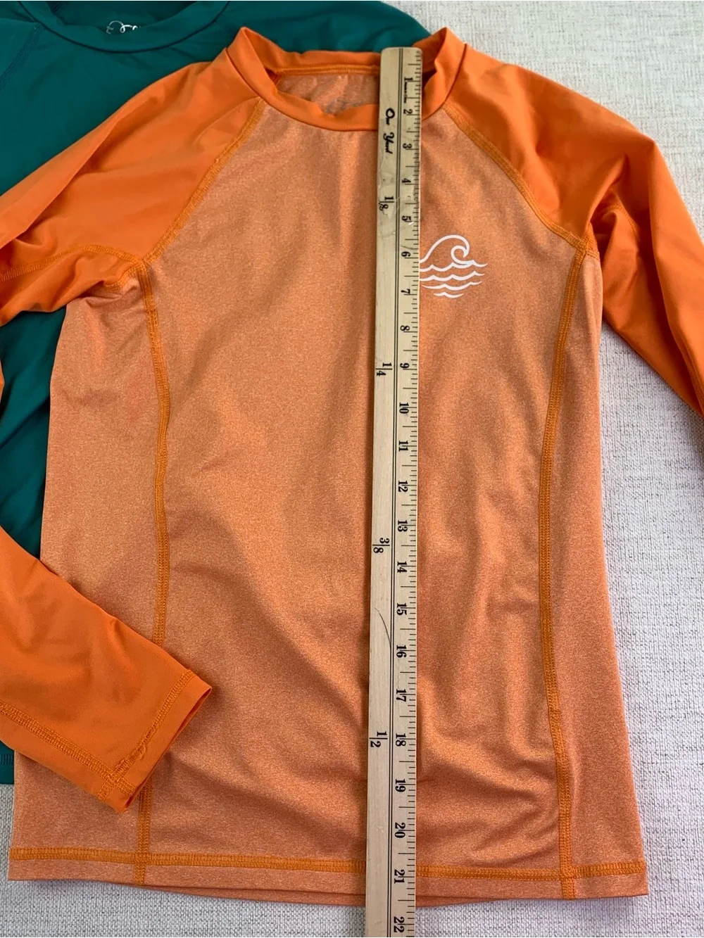 Lot of 2 boy Art class Rash Guard Swim Shirt - long sleeve orange green size L
